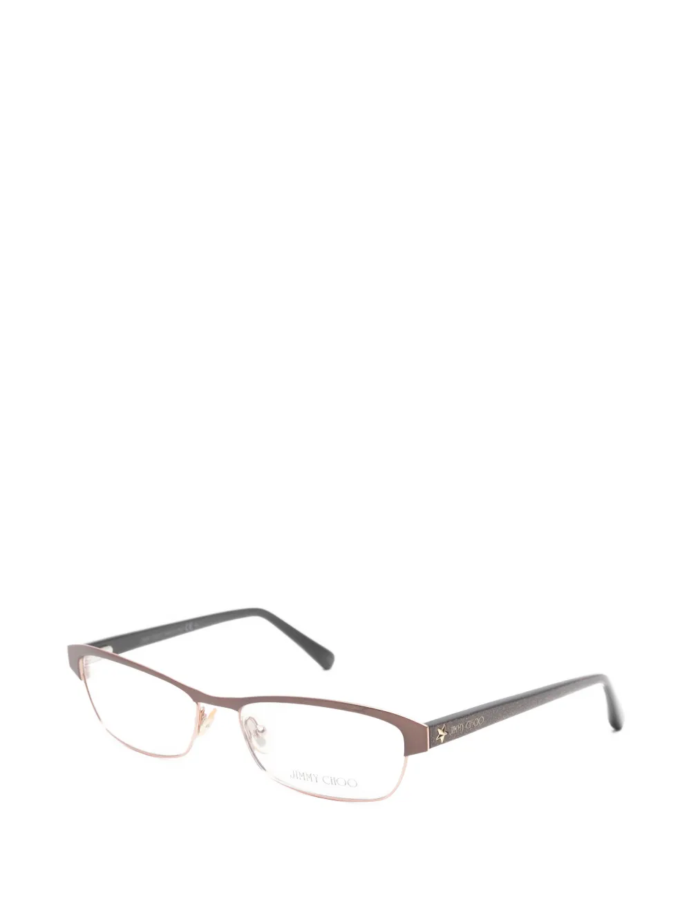 Jimmy Choo Eyewear Bril met rechthoekig montuur en ster-patroon Bruin