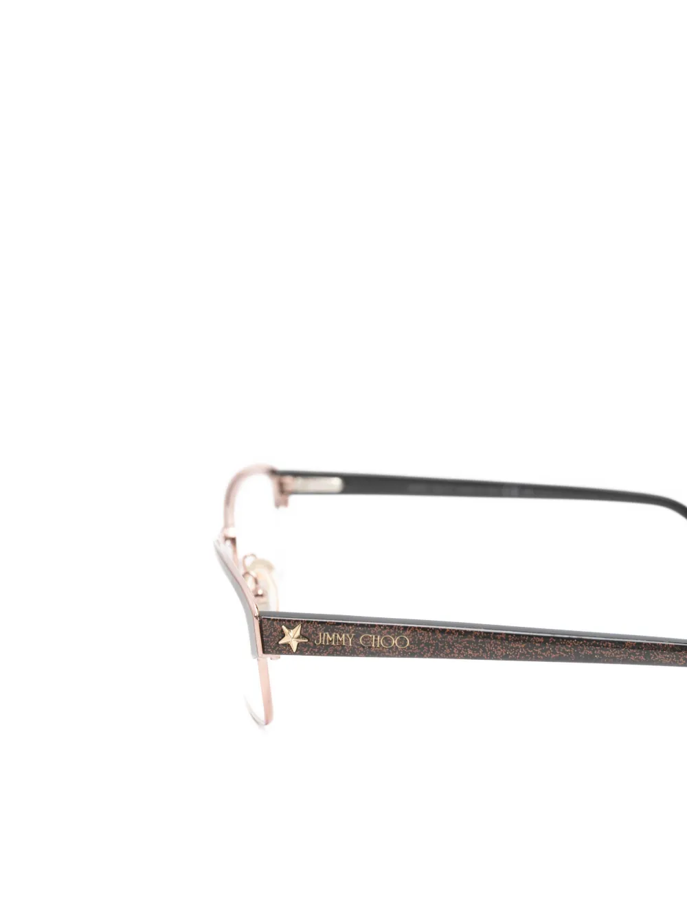 Jimmy Choo Eyewear Bril met rechthoekig montuur en ster-patroon Bruin
