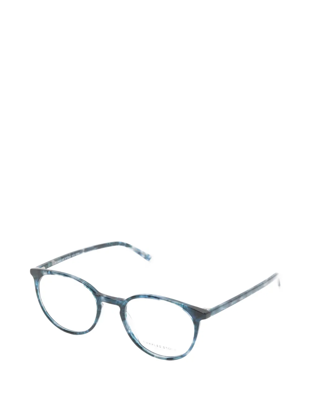 CHARLES STONE tortoiseshell-effect round-frame glasses - Blu