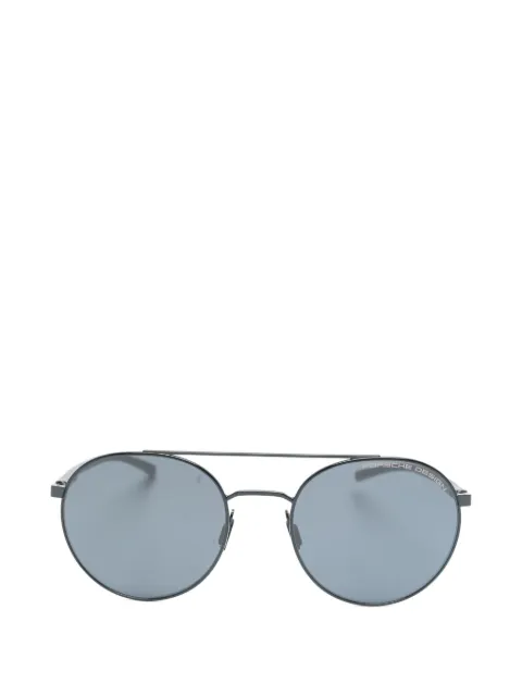 Porsche Design double-bridge round-frame sunglasses