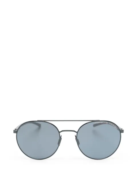 Porsche Design double-bridge round-frame sunglasses