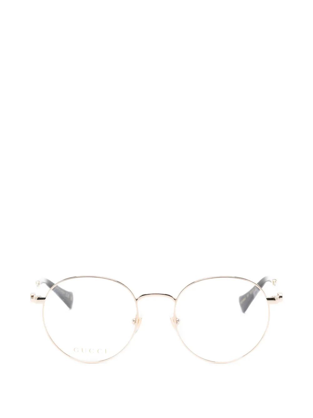 Gucci Eyewear Double G round-frame glasses - Gold