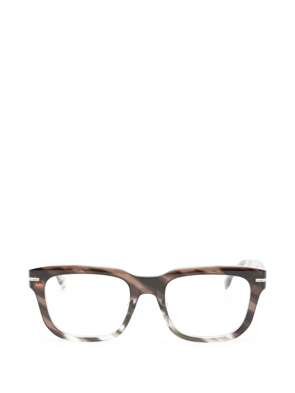BOSS tortoiseshell-effect square-frame glasses - Marrone