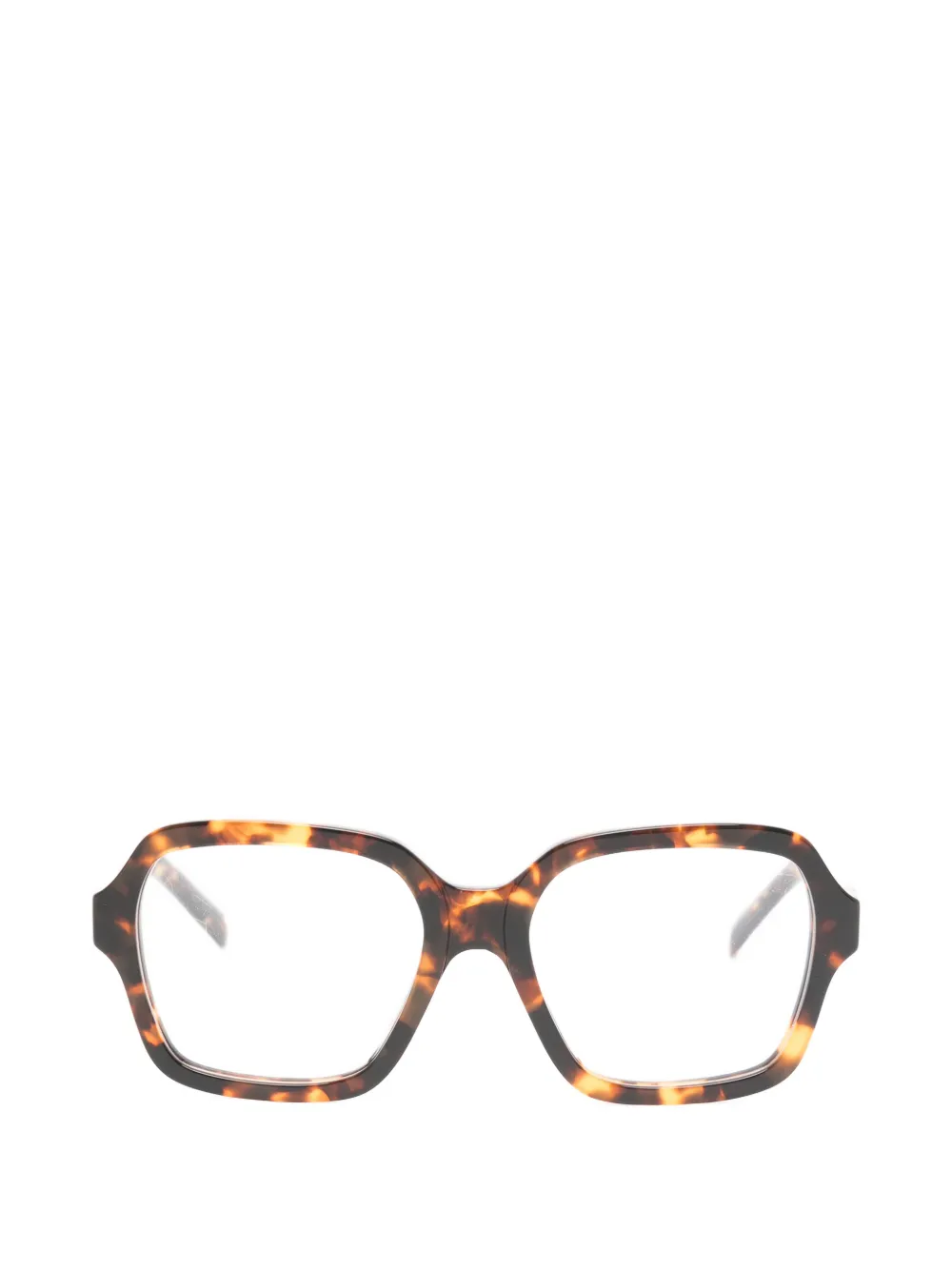Miu Miu Eyewear tortoiseshell-effect logo-plaque glasses - Marrone