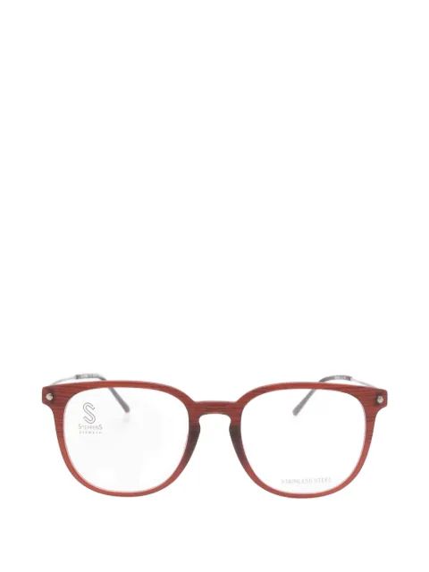 STEPPER EYEWEAR wood-effect square-frame glasses