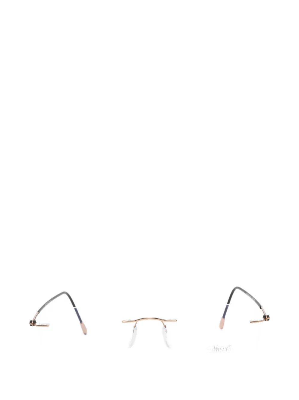 Silhouette Rimless Rectangle Glasses In Black