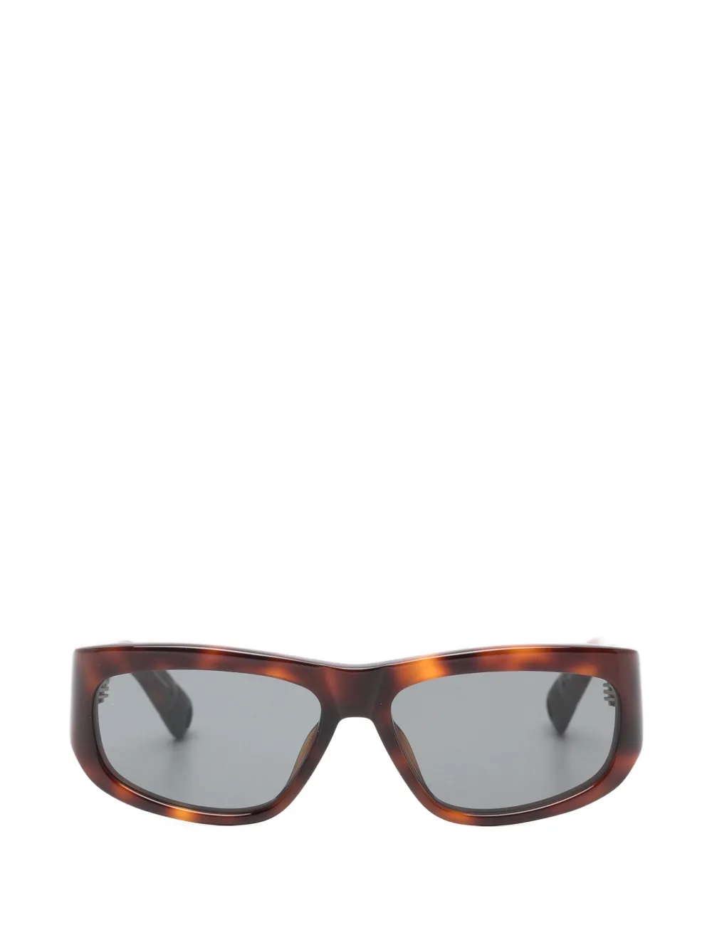 Jacquemus Pilota tortoiseshell-effect rectangle-frame sunglasses - Braun