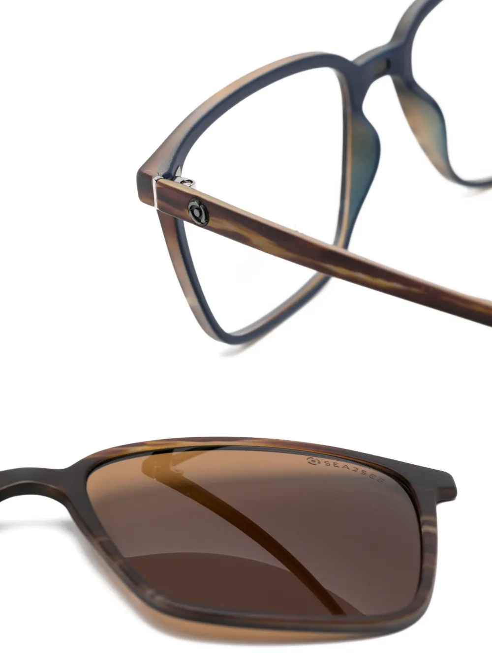  S2s Gafas Biarritz Con Montura Rectangular - Marrón 
