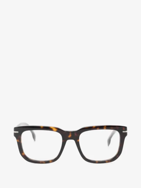 BOSS tortoiseshell-effect square-frame glasses