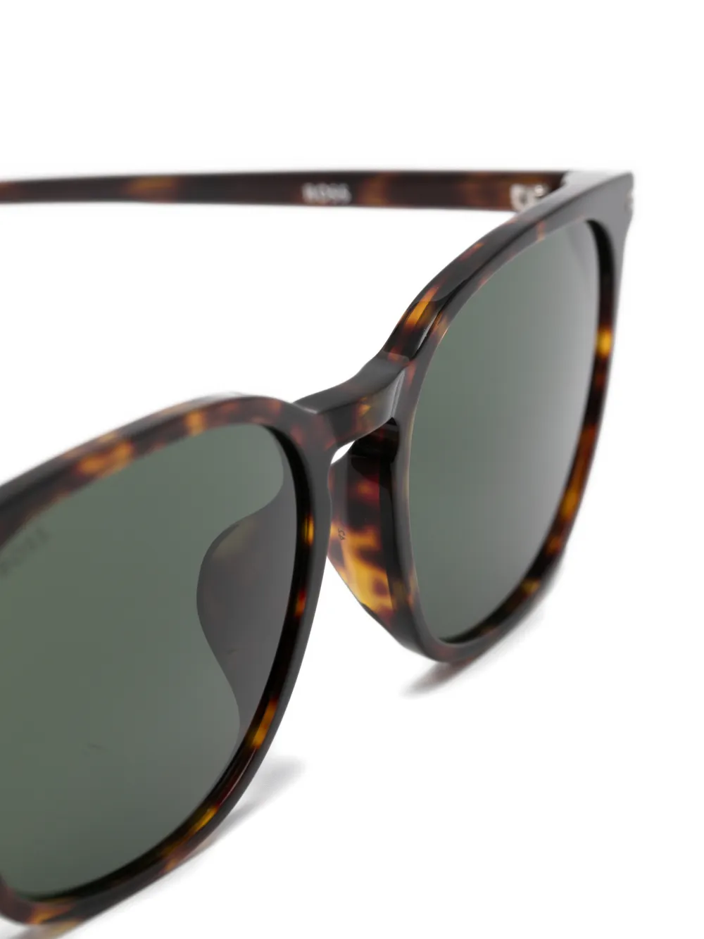 BOSS Zonnebril met vierkant montuur en schildpadschild design Bruin