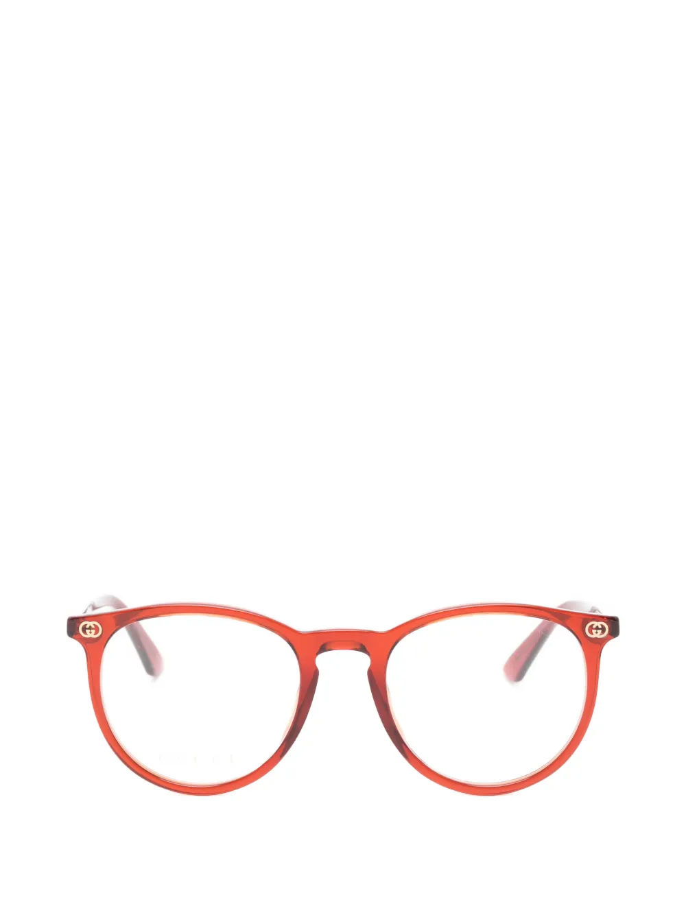 Gucci Eyewear Interlocking G round-frame glasses - Rosso