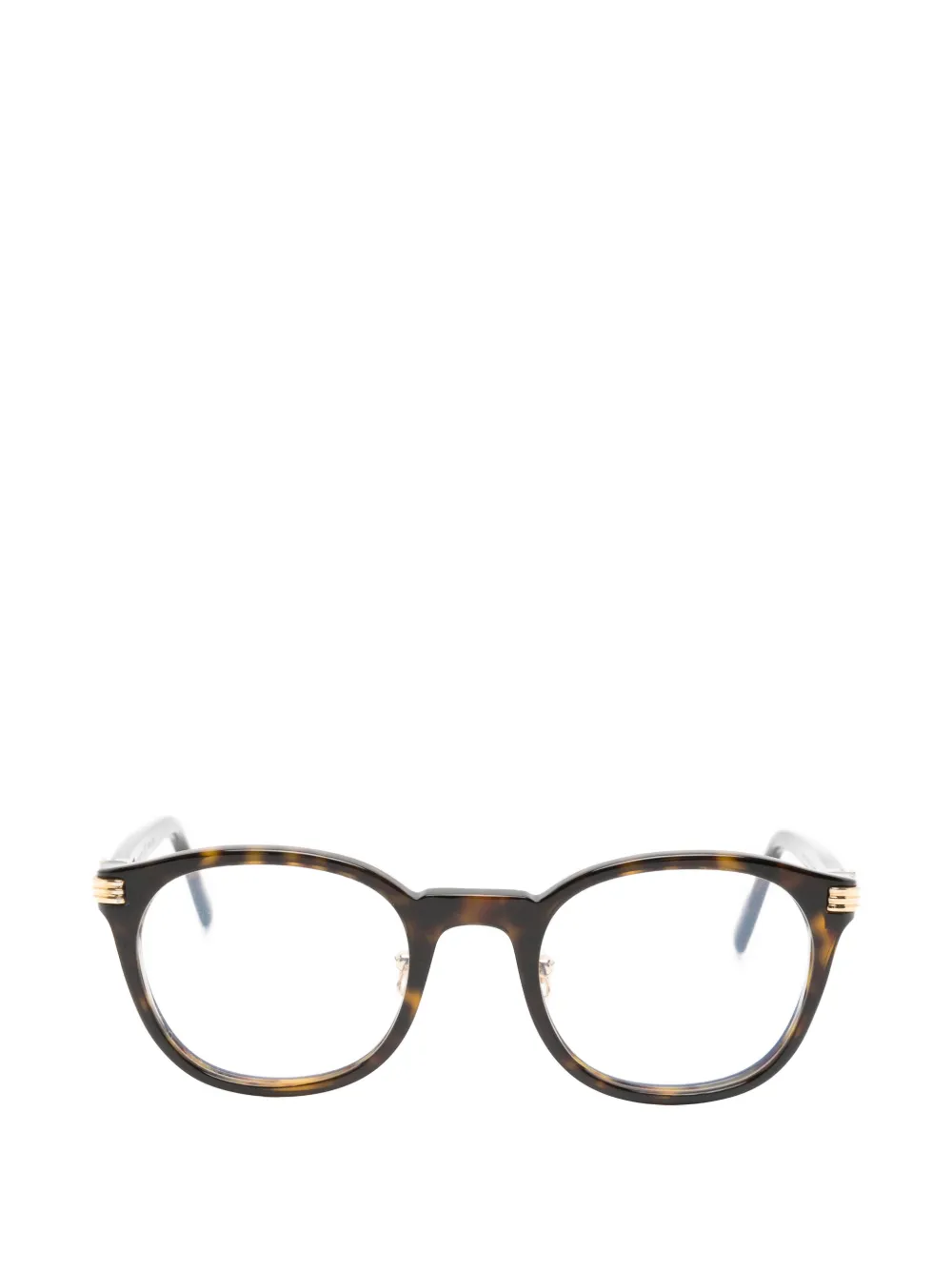 Cartier Eyewear tortoiseshell-effect round-frame glasses - Braun