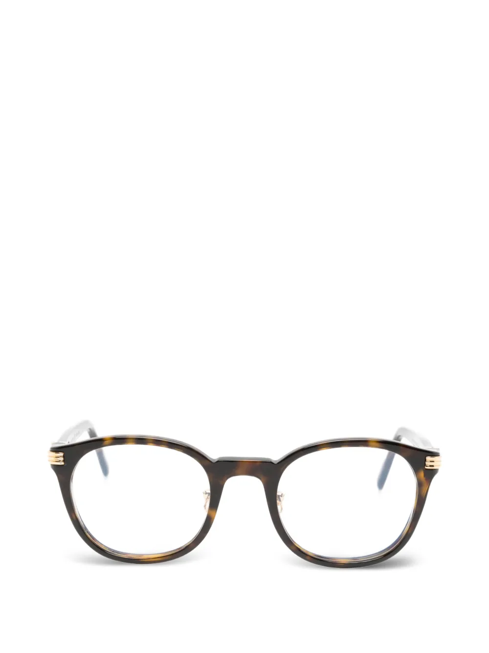 Cartier Eyewear tortoiseshell-effect round-frame glasses - Braun