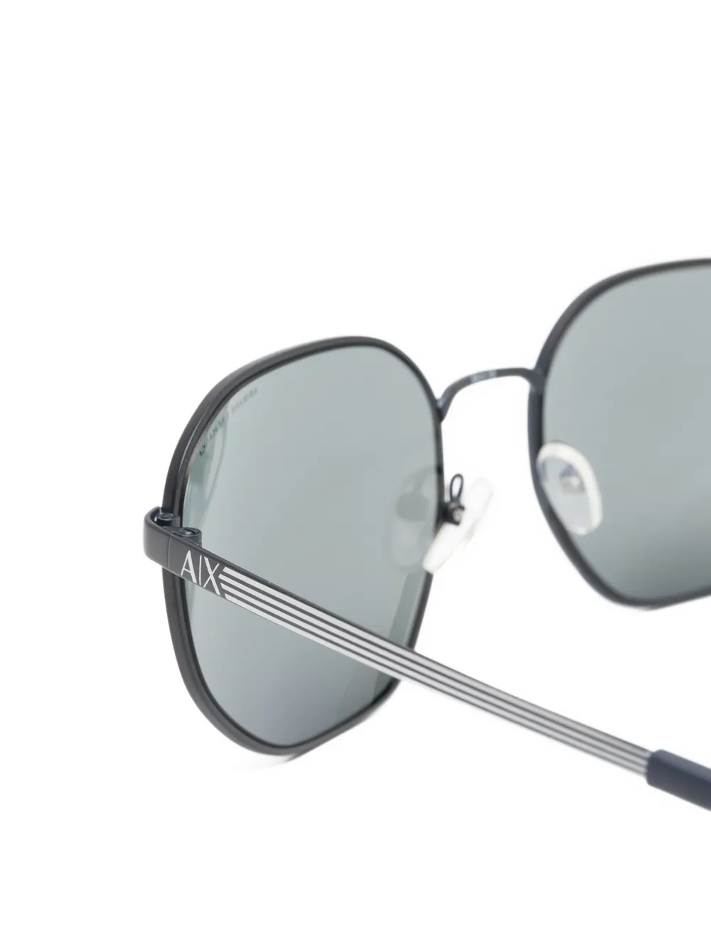 Armani Exchange Zonnebril met rond montuur Zwart