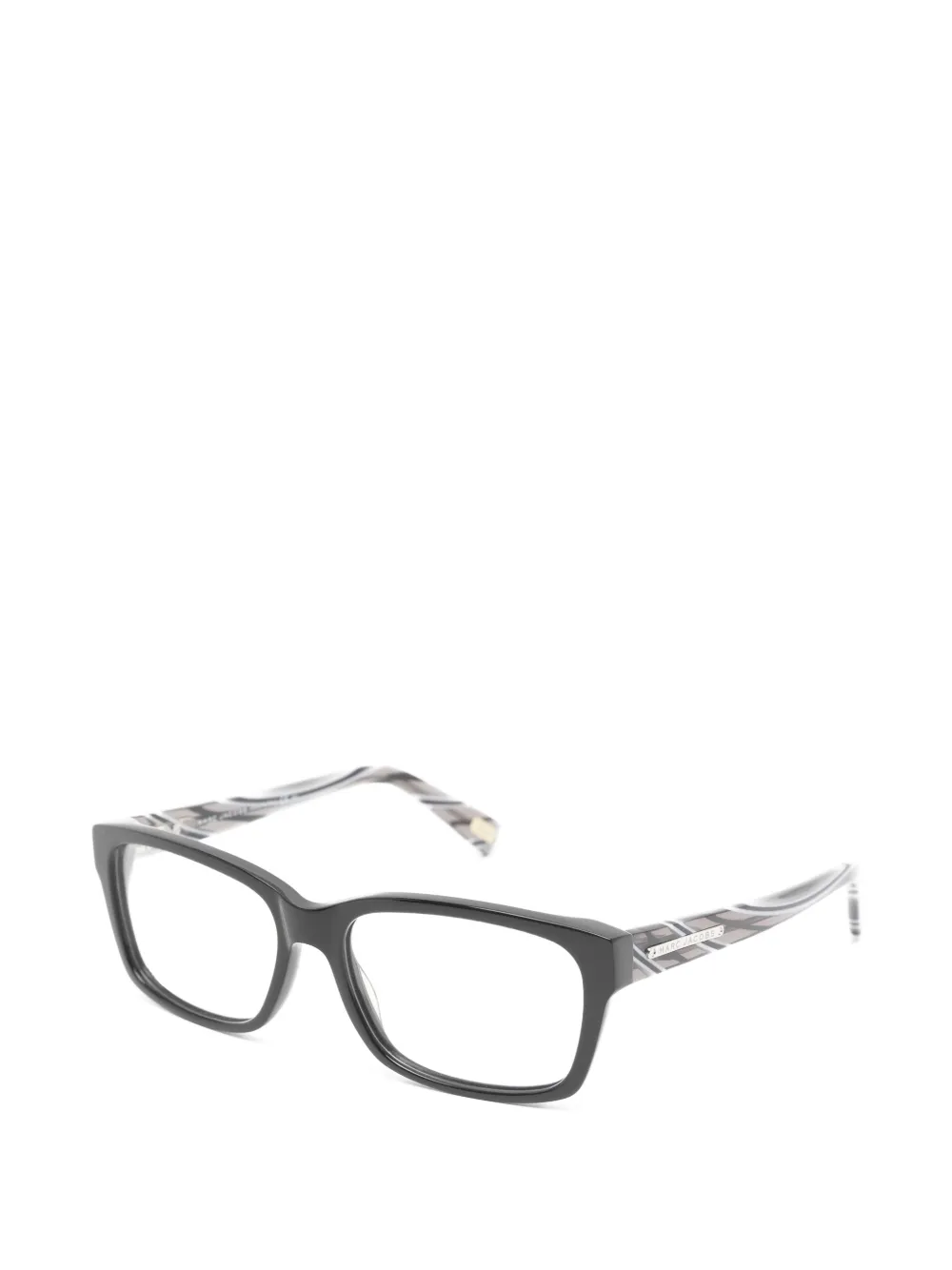 Marc Jacobs Eyewear Zonnebril met rechthoekig montuur en gestreepte pootjes Zwart