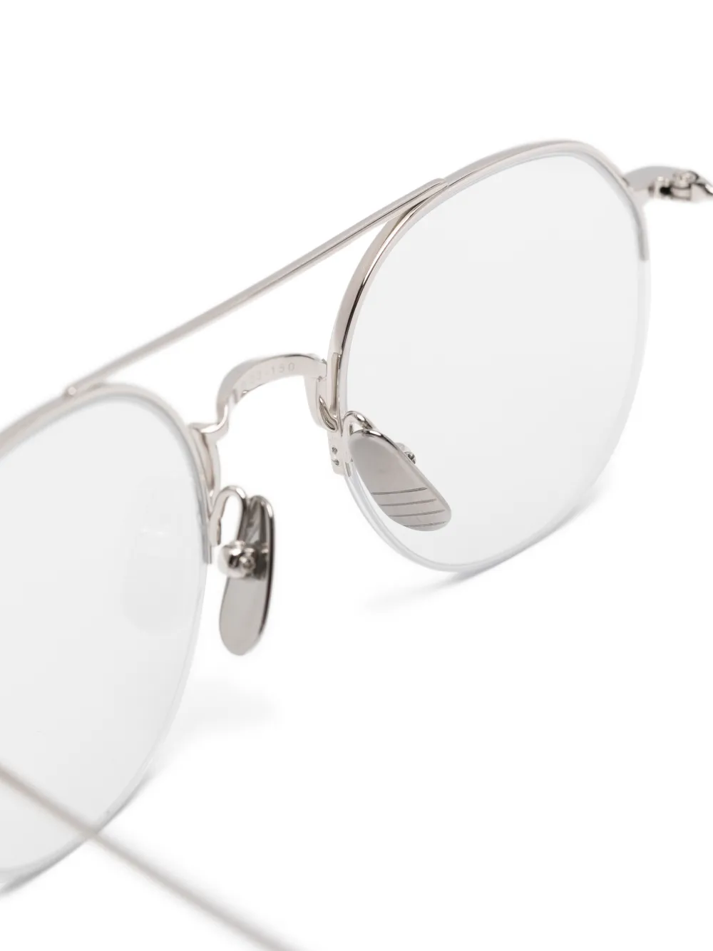 Thom Browne Eyewear Bril met rond montuur en dubbele neusbrug Zilver
