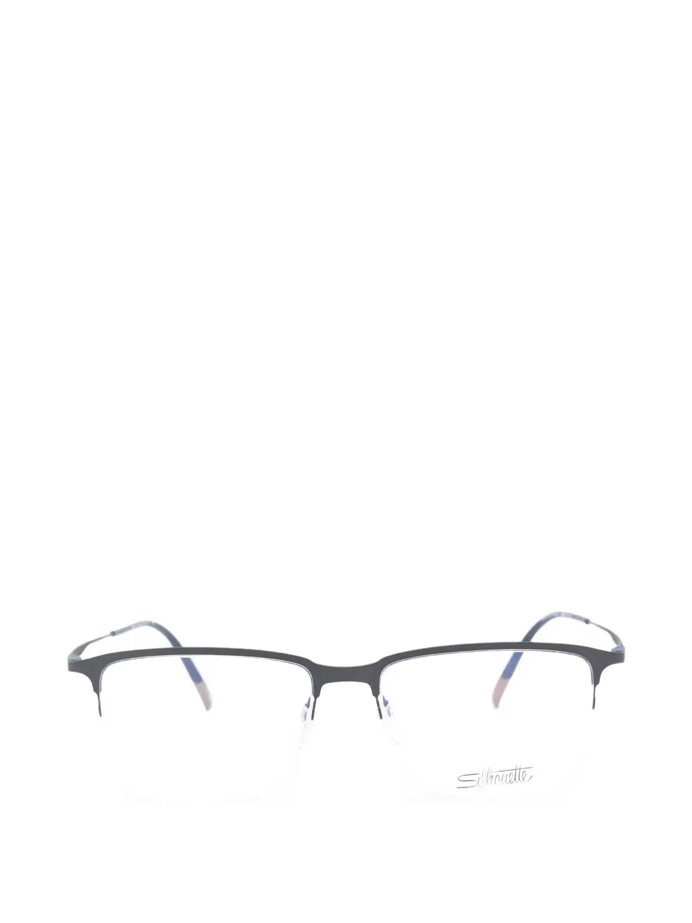 Silhouette semi-rimless rectangle-frame glasses - Blu