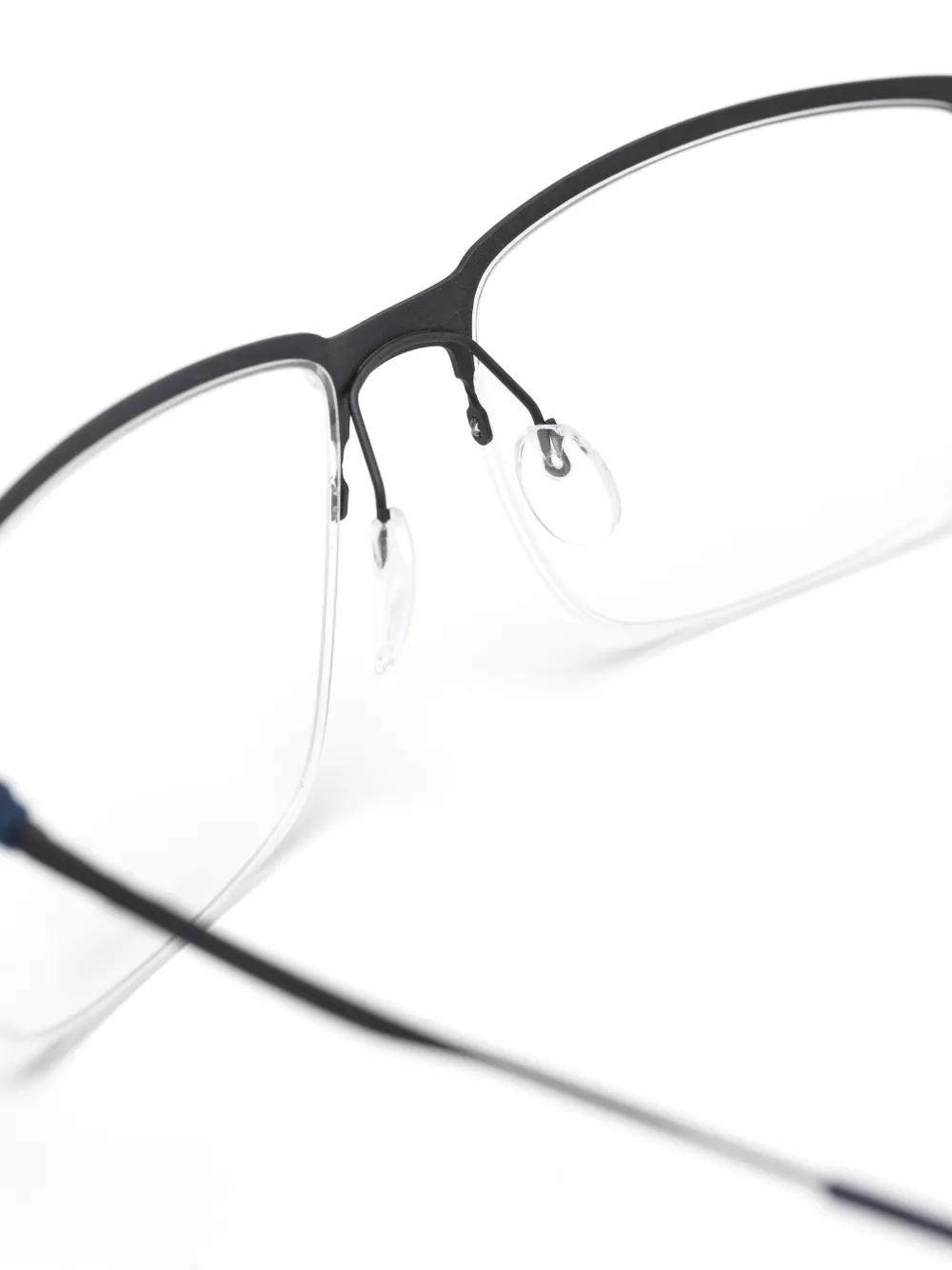  Silhouette Semi-rimless Rectangle-frame Glasses - Bleu 