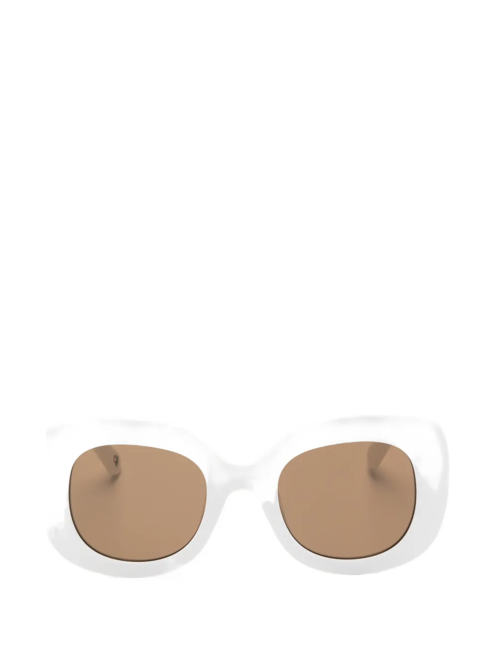 Benetton Logo-print Square-frame Sunglasses In White