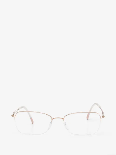 Silhouette semi-rimless geometric-frame glasses
