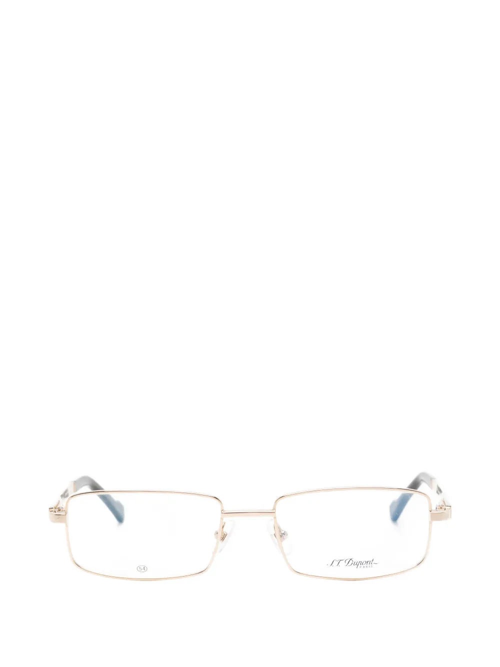S.T. Dupont logo-engraved rectangle-frame glasses - Oro