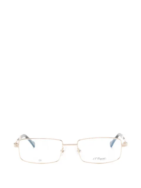S.T. Dupont logo-engraved rectangle-frame glasses