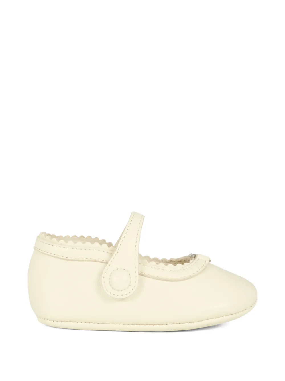 Gucci Kids scalloped logo ballerinas Wit