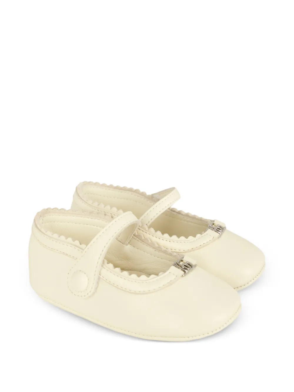 Gucci Kids Gewelfde ballerina's met logo Wit