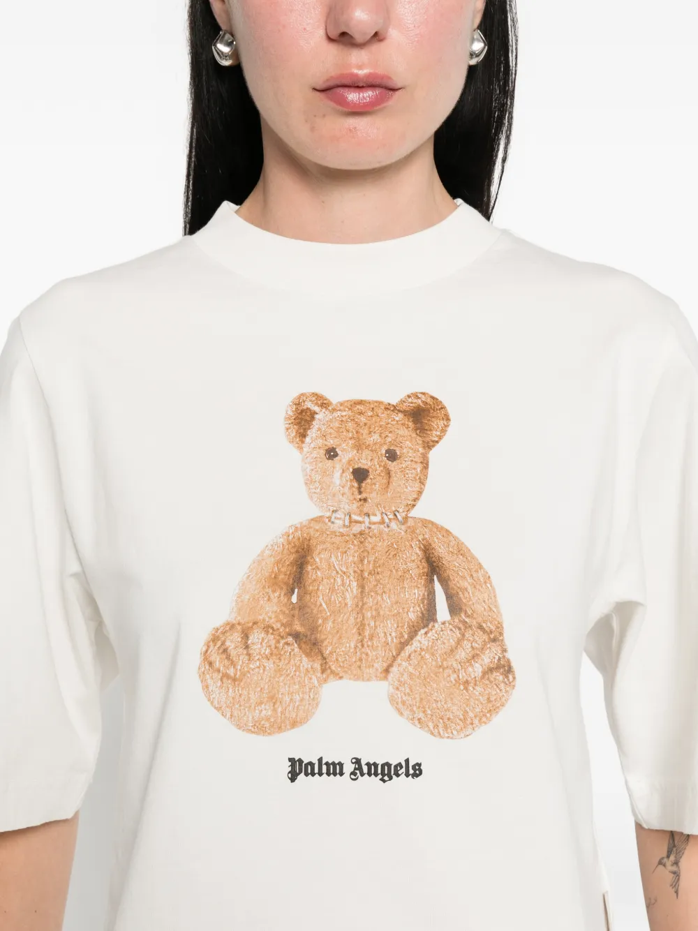 Palm Angels T-shirt met grafische beerprint Wit