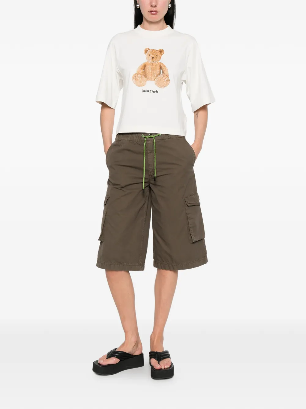 Palm Angels Bear-graphic T-shirt - Neutrals 