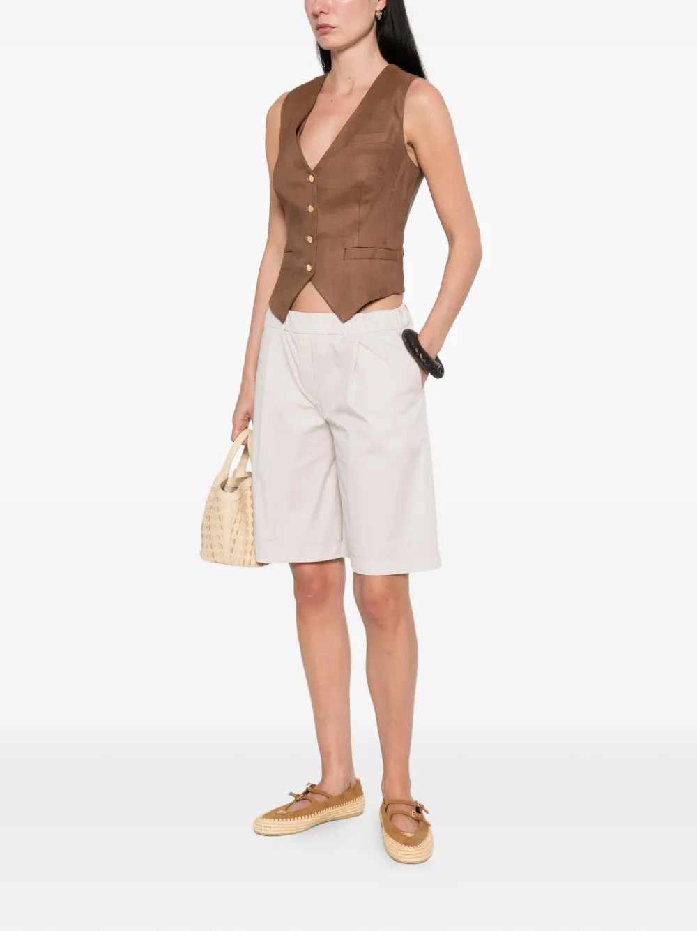  Via Masini 80 Pleated Shorts - Neutrals 