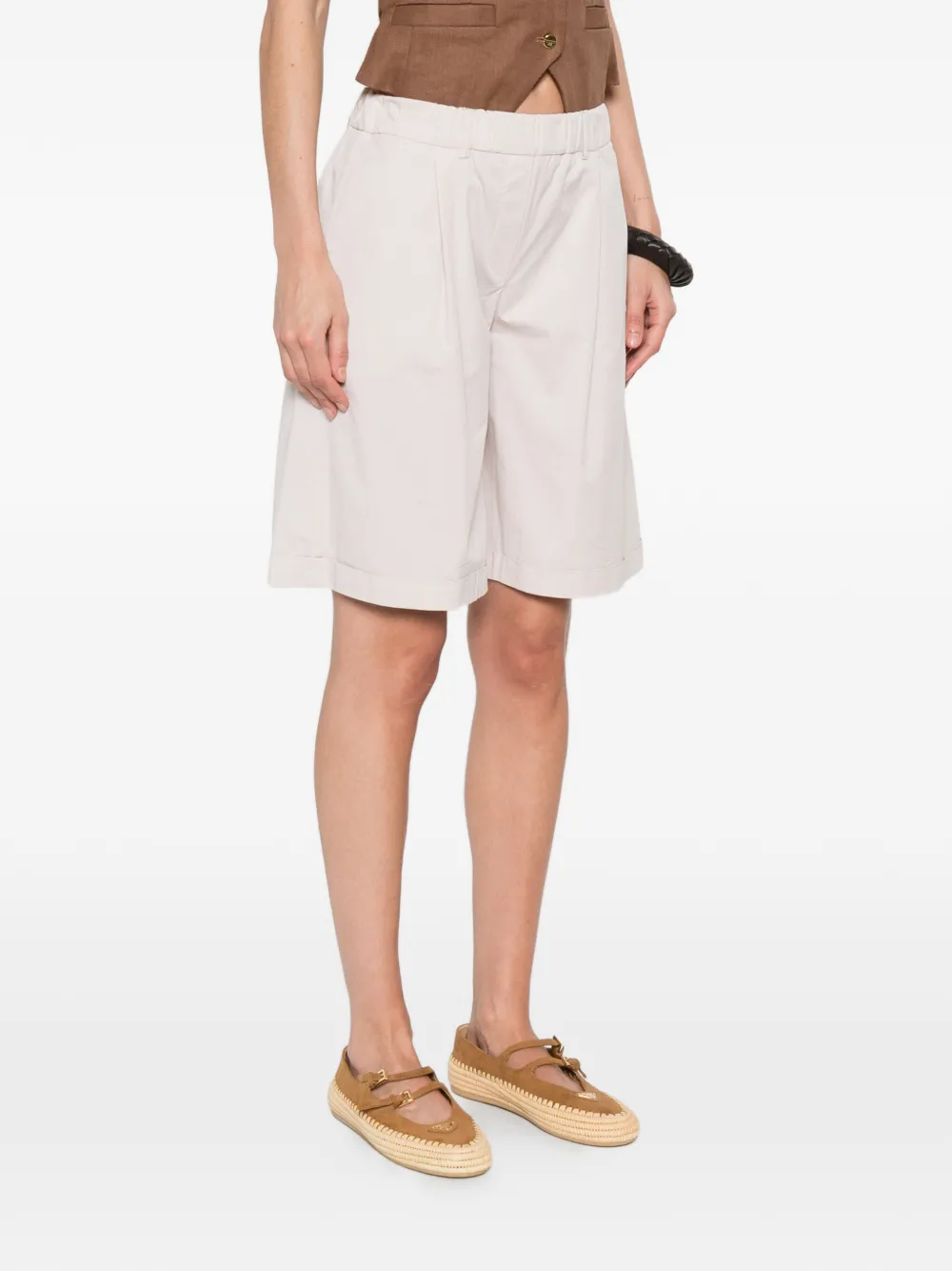  Via Masini 80 Pleated Shorts - Neutrals 