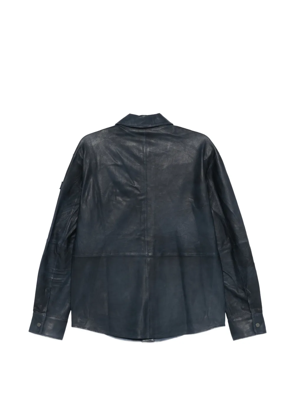 Peuterey Todd leren jack met knopen Blauw