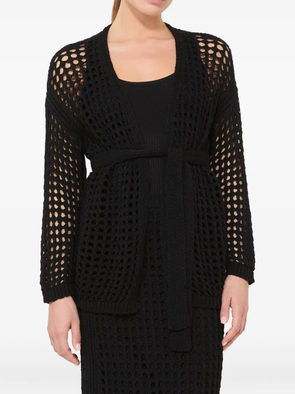 Max Mara Katoenen vest met riemdetail Zwart