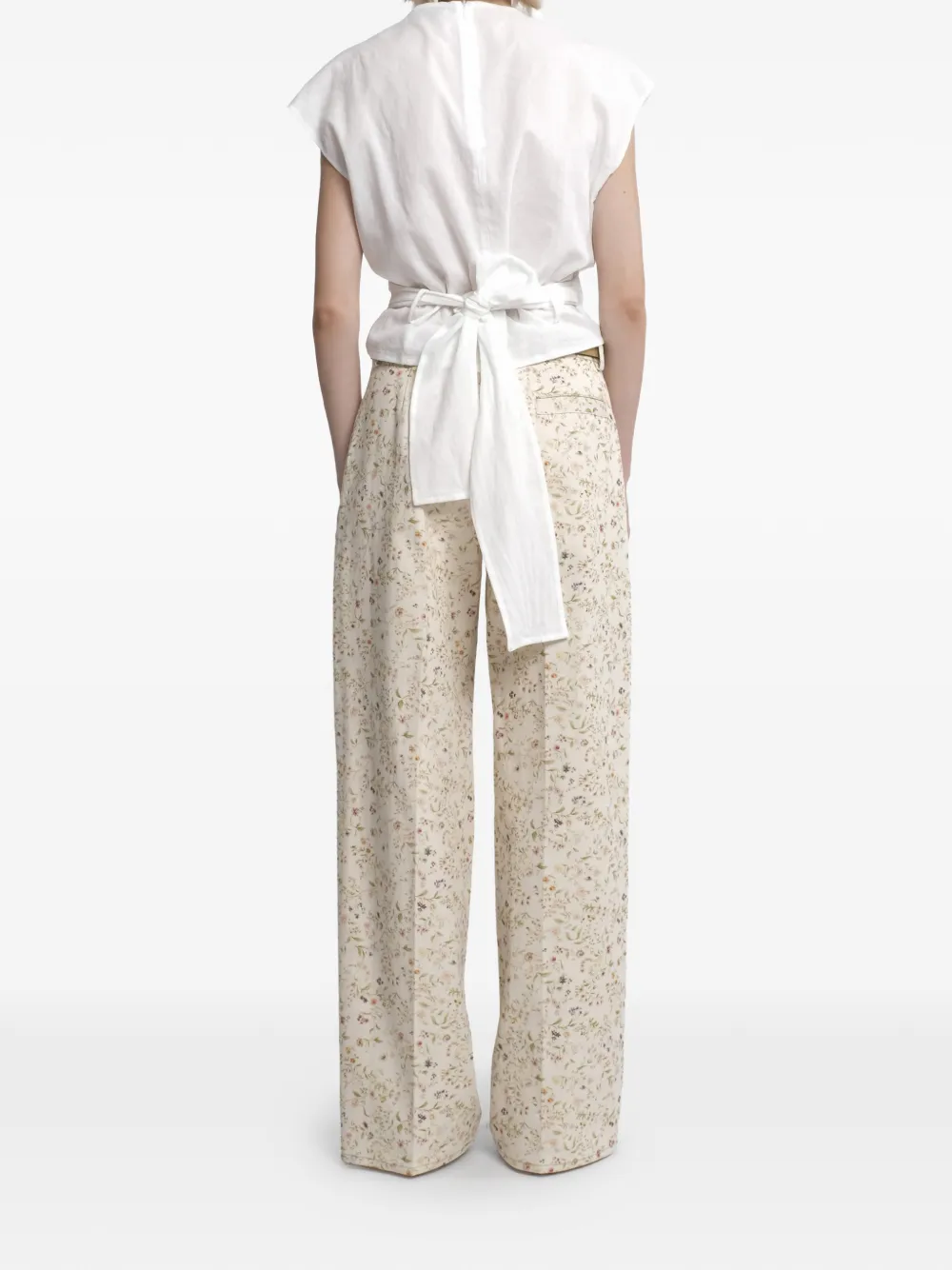  Tela Floral-print Trousers - Neutrals 