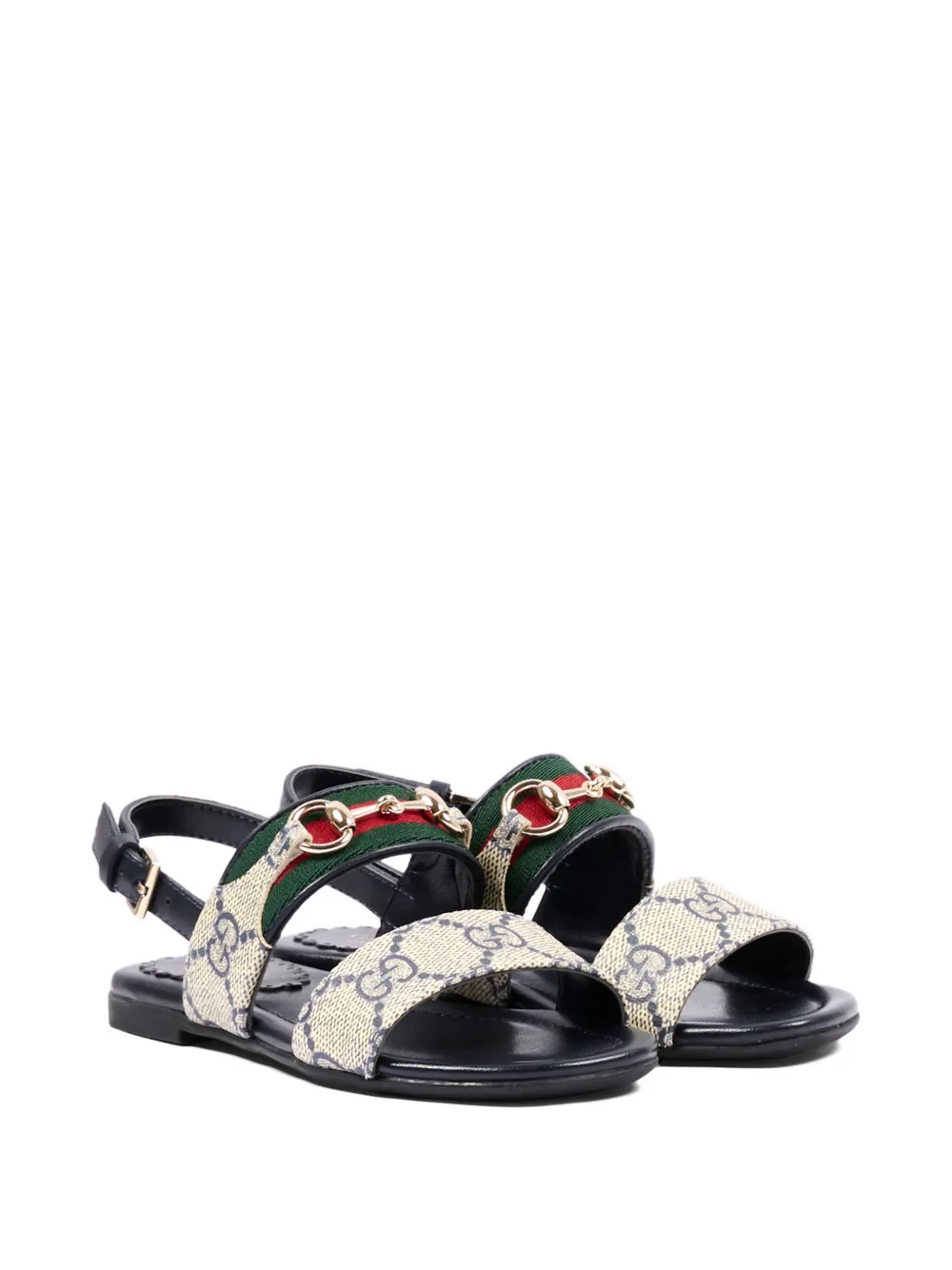Gucci Kids gg chain leather sandals Beige