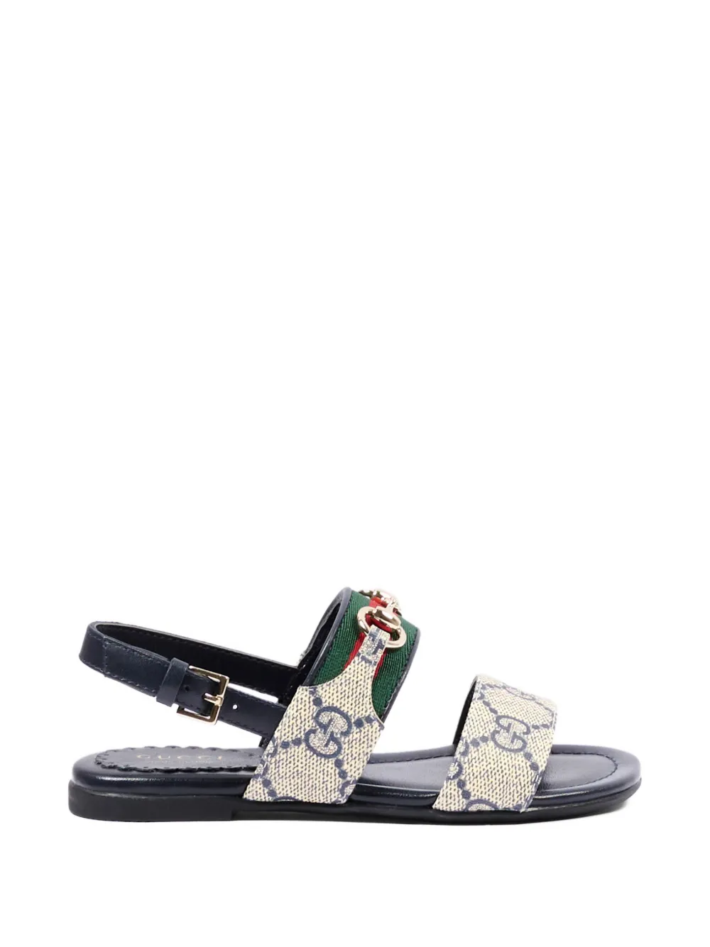 Gucci Kids gg chain leather sandals Beige
