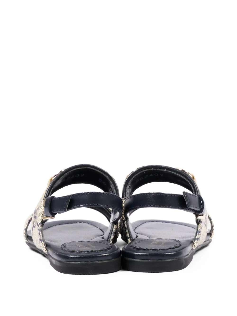  Gucci Kids Gg Chain Leather Sandals - Neutrals 