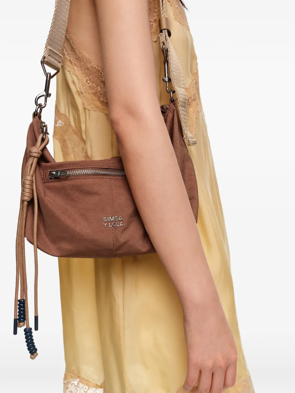 BIMBA Y LOLA Mini-tas met rits en kwastje Bruin