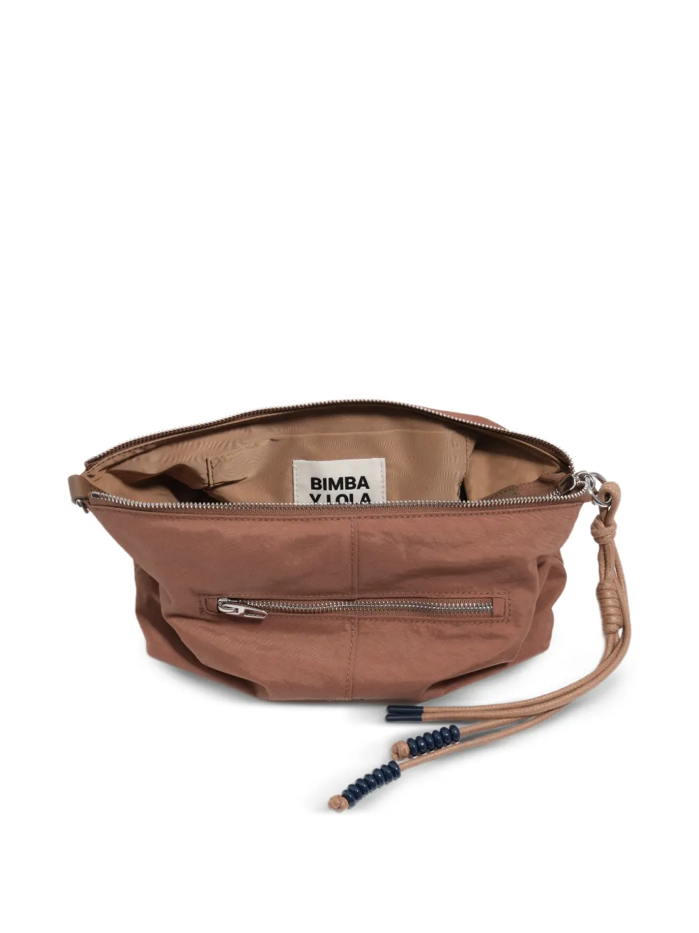 BIMBA Y LOLA Mini-tas met rits en kwastje Bruin