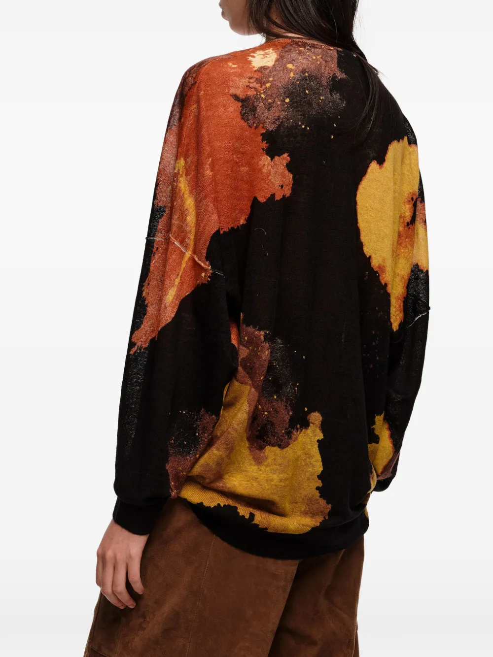 BIMBA Y LOLA T-shirt met V-hals en print Zwart