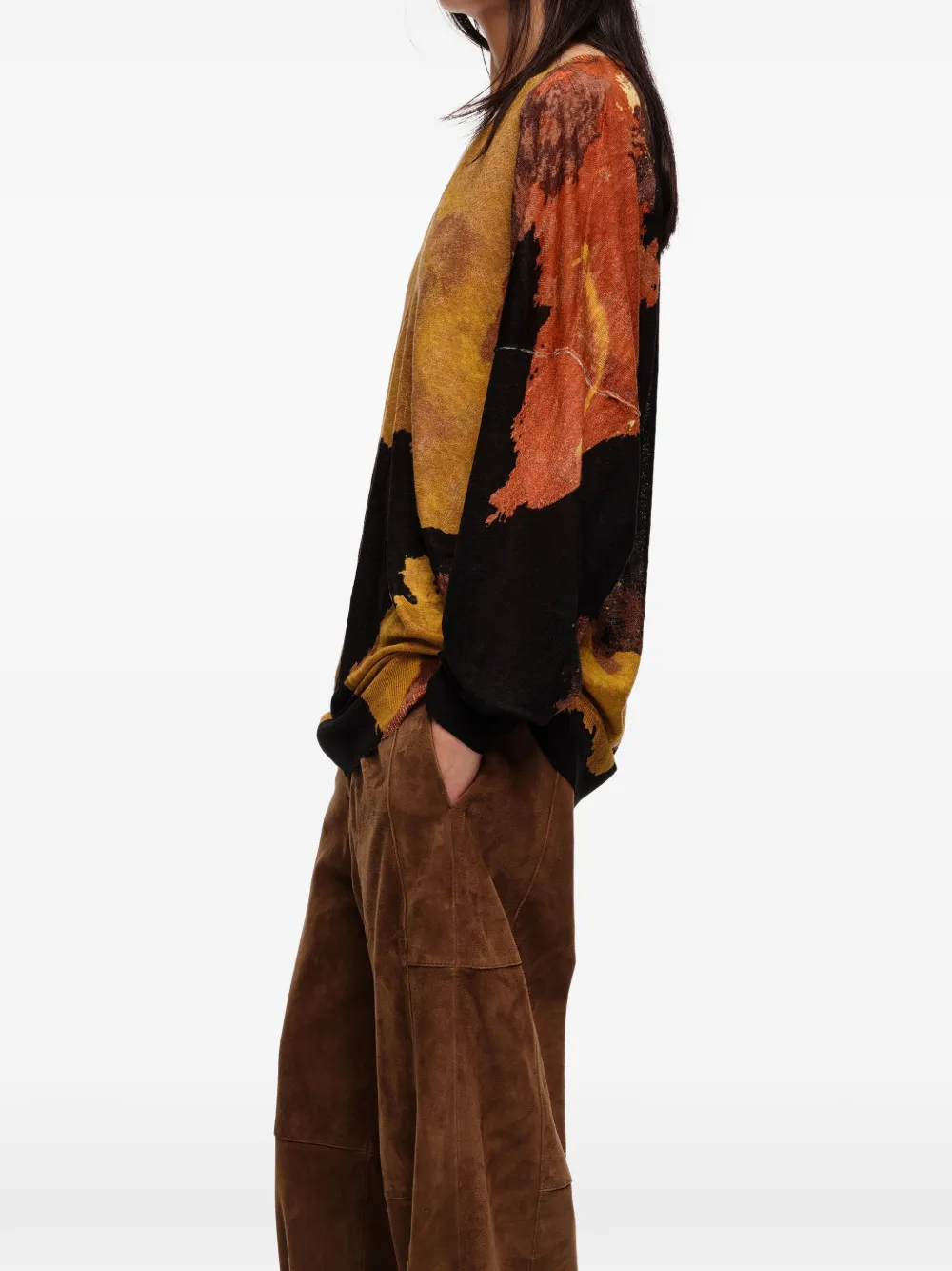 BIMBA Y LOLA T-shirt met V-hals en print Zwart
