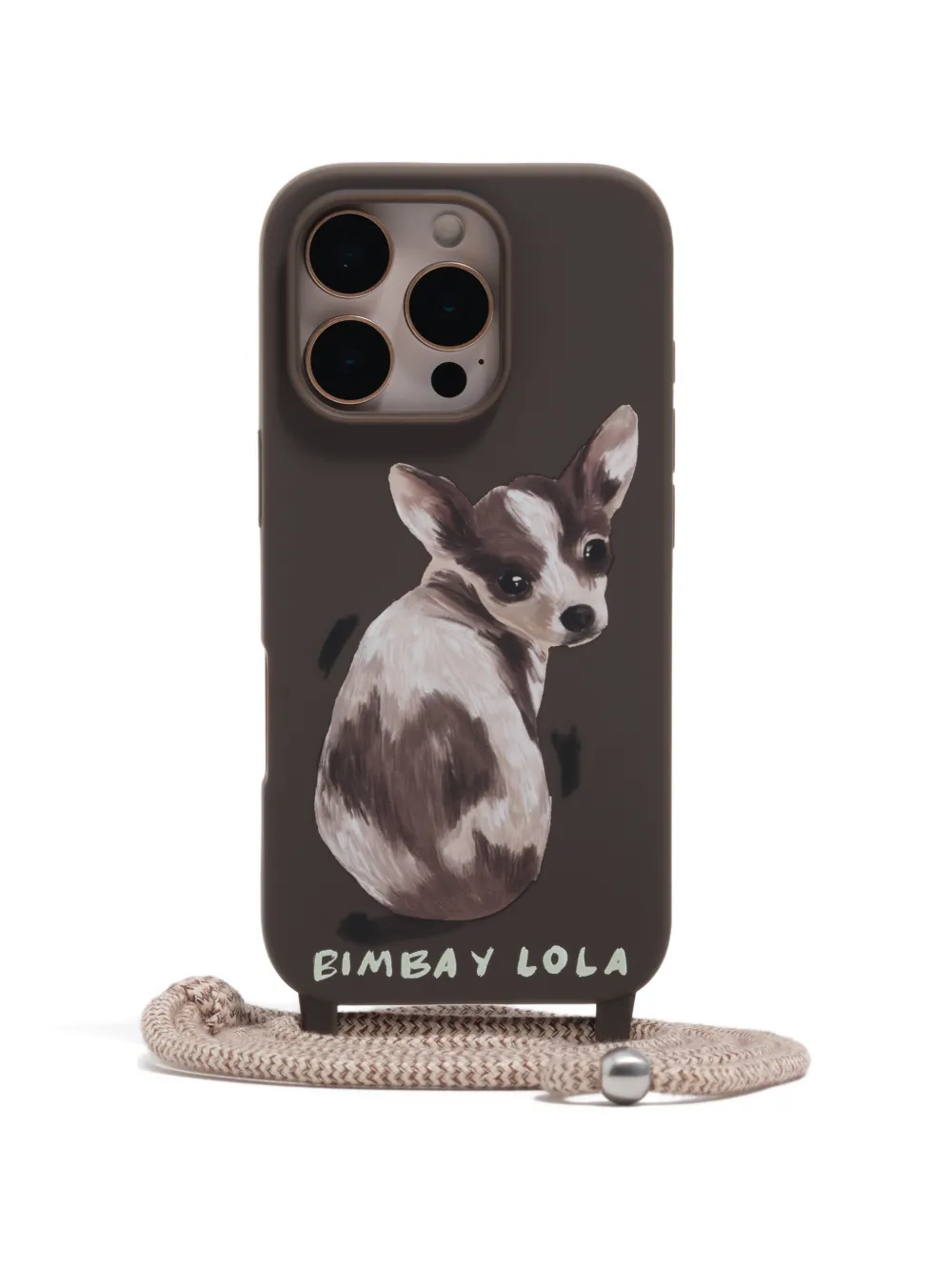 Bimba y Lola dog print iphone 16 pro case - Marrone