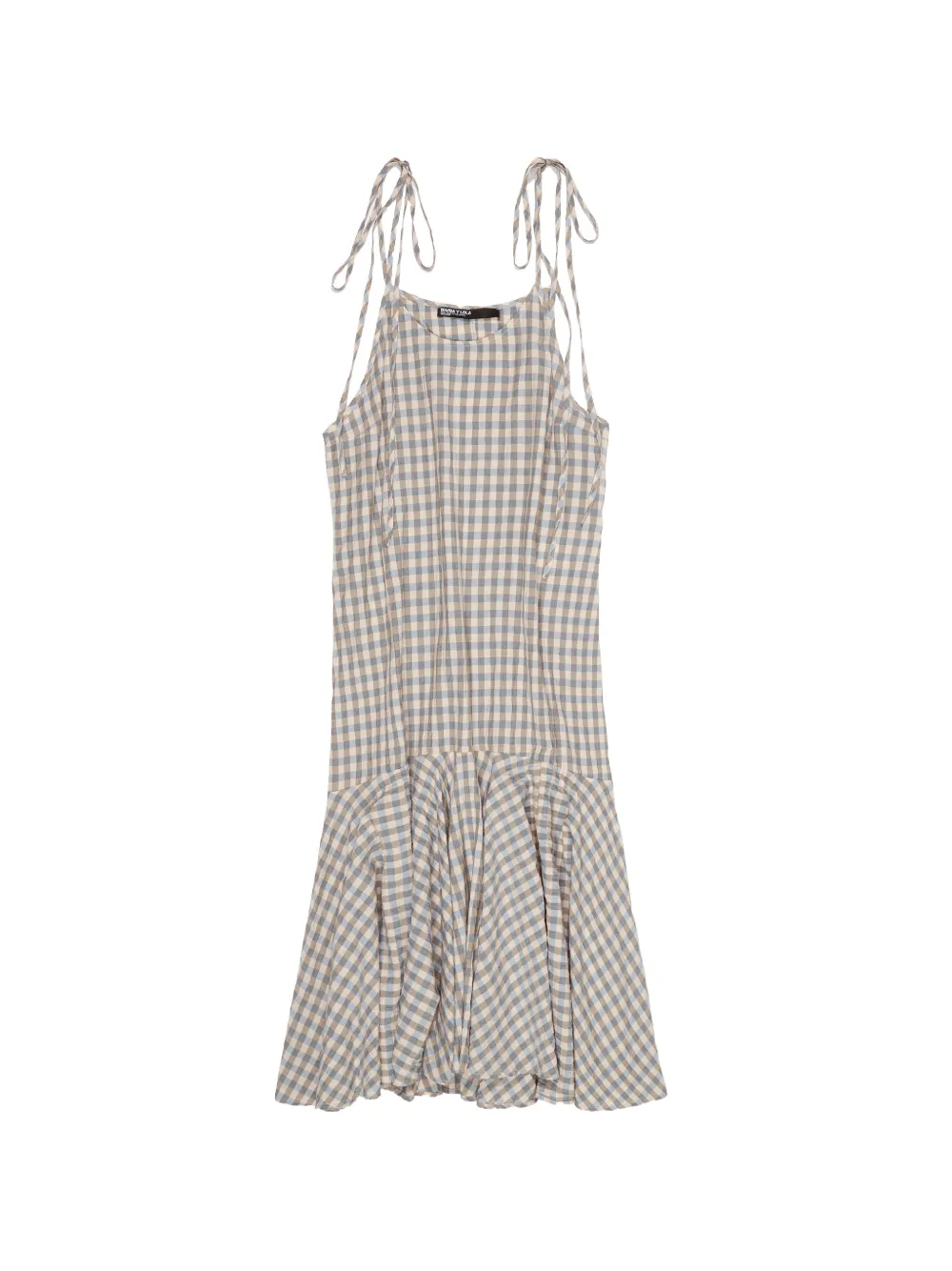 Bimba y Lola checked tie-strap midi dress - Blu