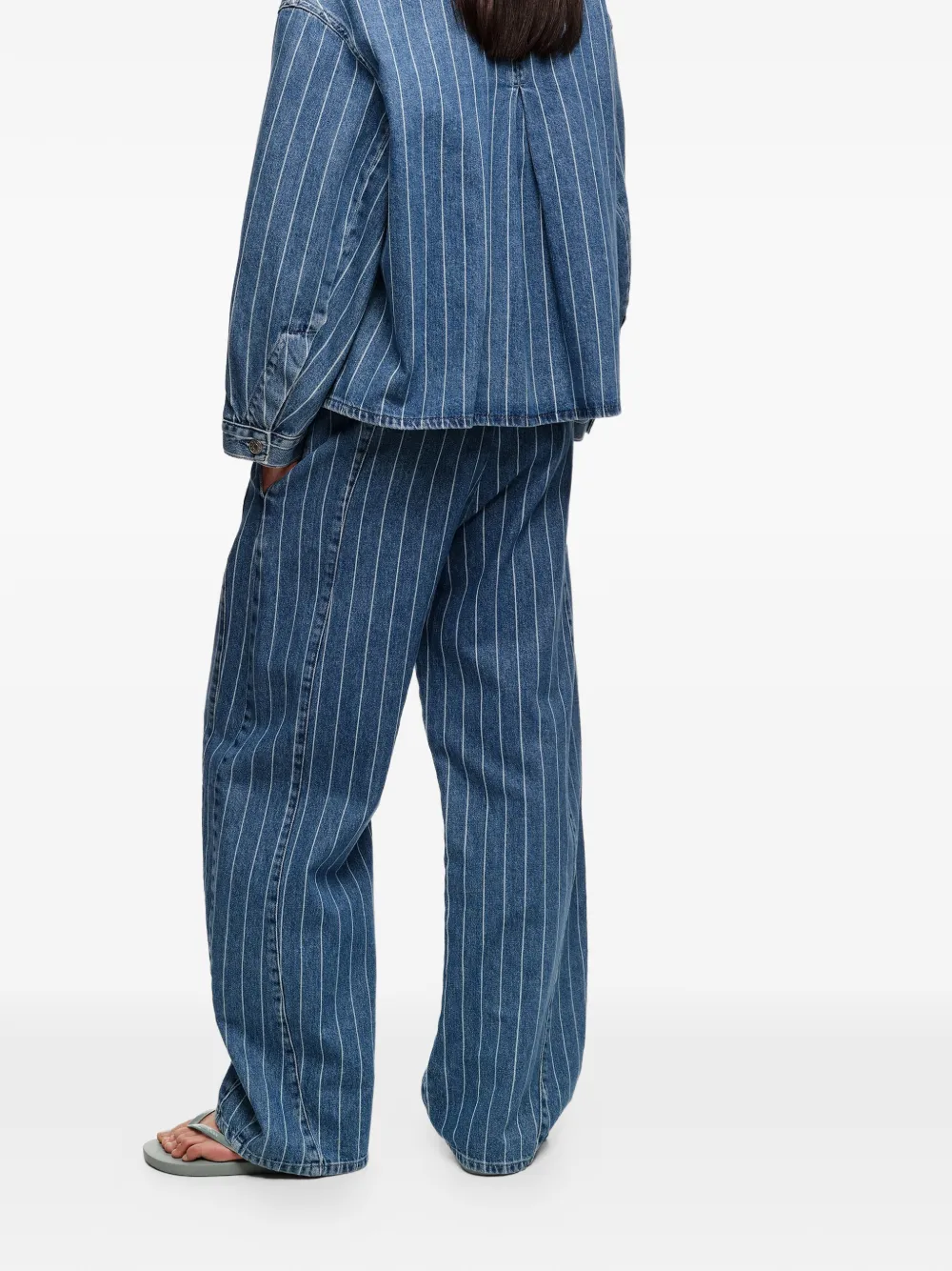Bimba y Lola Gestreept denim jack met zak Blauw
