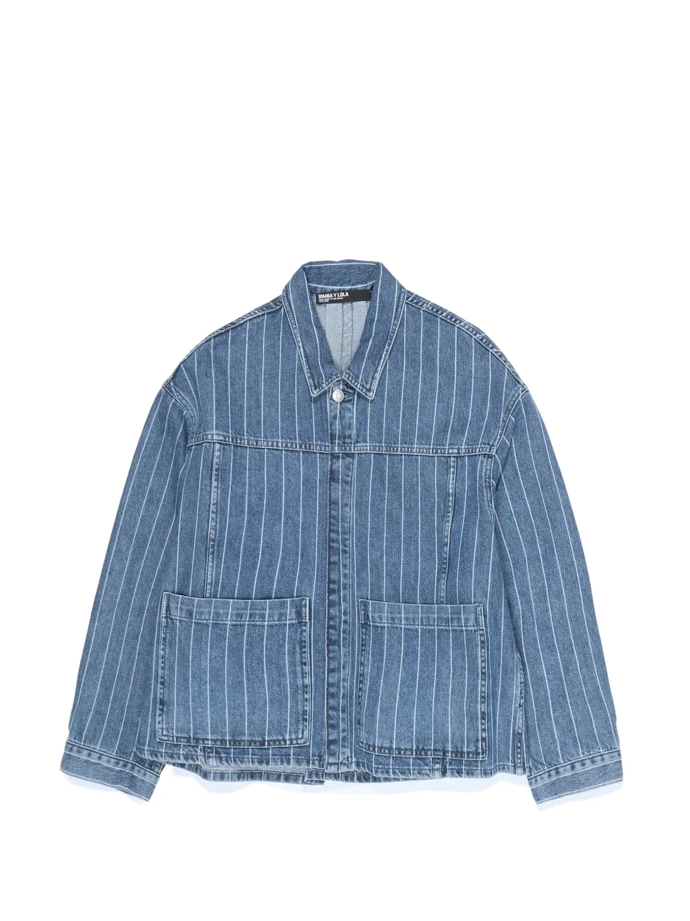 Bimba y Lola striped pocket denim jacket - Blu