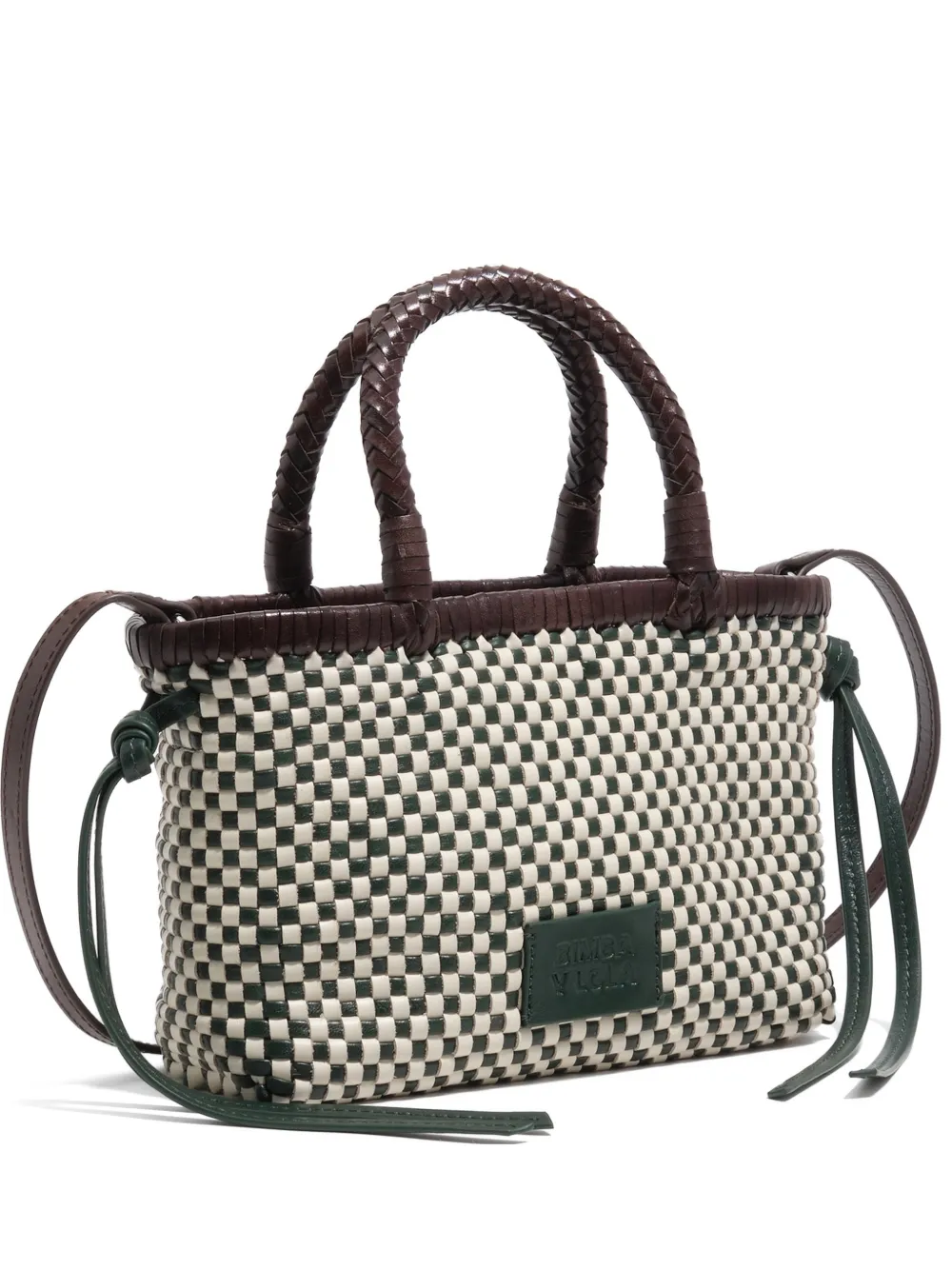 Bimba y Lola checkerboard plait mini bag - Verde