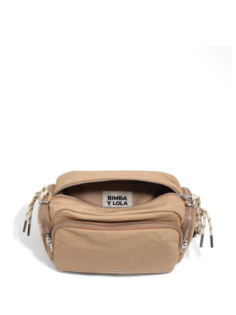 BIMBA Y LOLA Medium crossbodytas met ritsdetail Beige
