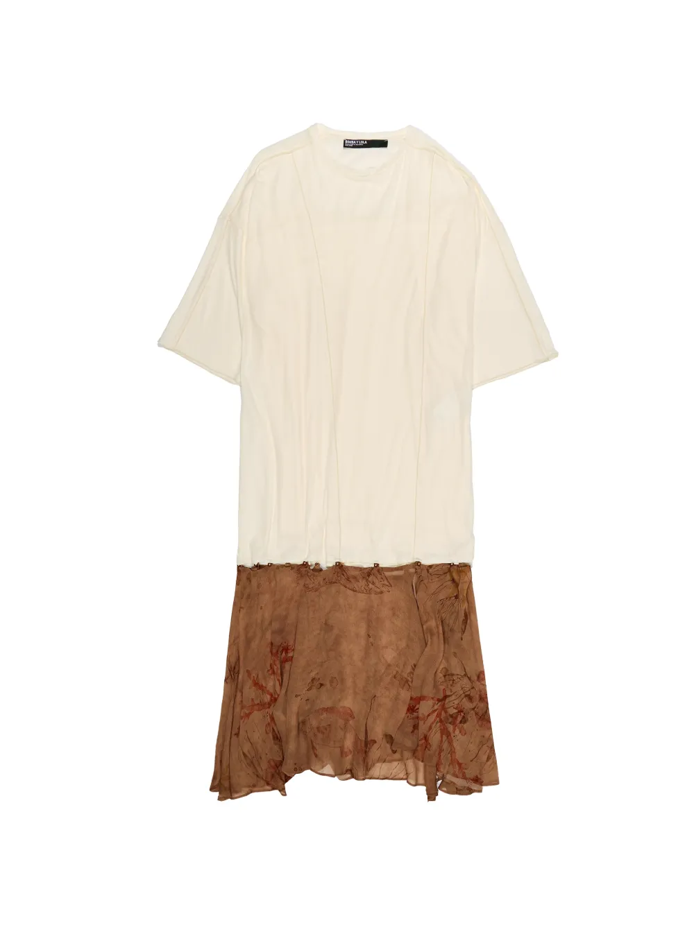 Bimba y Lola floral details midi dress - Toni neutri