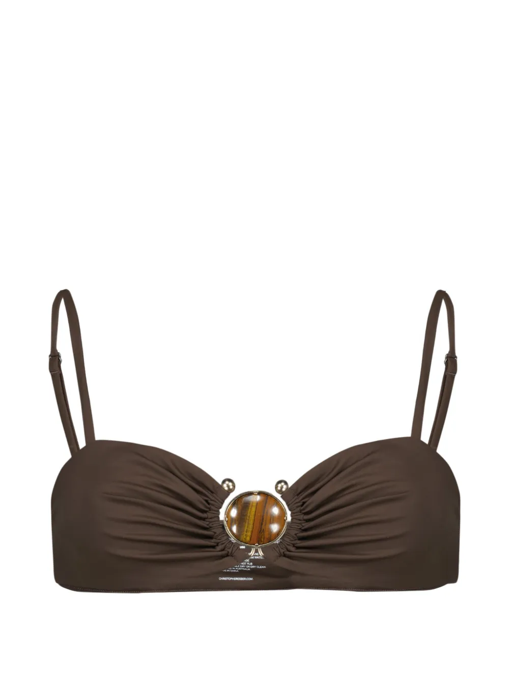 Christopher Esber Bandeau bikinitop verfraaid met stenen Bruin